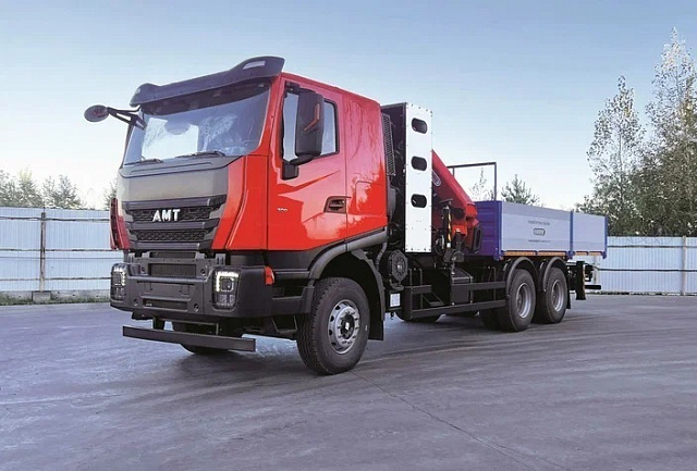 Бортовой с КМУ AMT 6х4 CNG