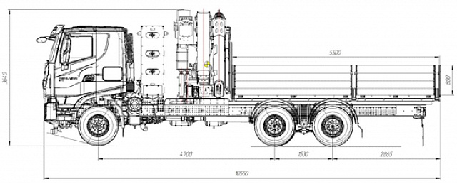 Бортовой с КМУ AMT 6х4 CNG